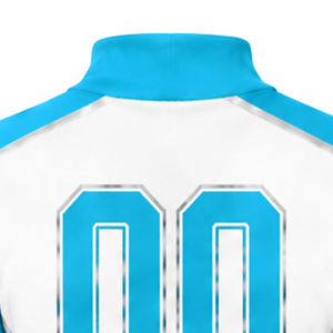 Light Blue <b>White</b> Sublimated Cheer <b>Long</b> Sleeve Uniform Set Pleated <b>Skirt</b> Team Sportswear Athletic Training Practice Performance - Product Image 6