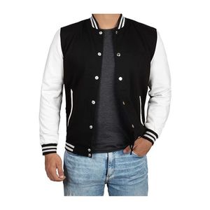 <b>Top</b> Design Unisex Varsity Jacket Sportswear Baseball Style Custom Printed Stand Patchwork Design Waterproof Thick Wool Winter - Product Image 3