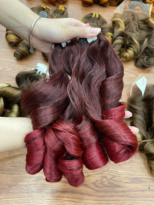 Wholesale Factory Price Raw Hair Bundles Steam Bouncy <b>Curly</b> Weft Hair <b>Extensions</b> Available in Many Colors - Product Image 6