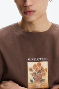 T-shirt graphique surdimensionné de qualité supérieure, 100% coton, tissu lourd, streetwear, tee-shirt imprimé personnalisé, design floral vintage, homme, unisexe, OEM, ODM - Product Image 5