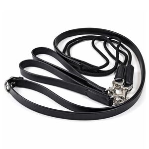 Rênes de dressage en cuir véritable de qualité supérieure, double poignée avec clips métalliques, pour l'entraînement des chevaux, durables, fournisseur OEM en gros - Product Image 3