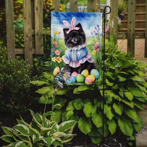 Bandera de jardín de caza de huevos de Pascua de Pomerania Multicolor, Bandera de buzón decorativa para ilustraciones de Patio, letrero de césped para camas de flores, tamaño - Product Image 2