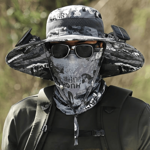 Nuovo Cappello con Ventilatore Solare a Doppia Alimentazione 2025 per Pesca e Protezione Solare all'Aperto - Product Image 1