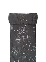 Tissu brodé de paillettes noir haut de gamme en jersey, motif floral, travail au fil, paillettes scintillantes, extensible, accessoires de mariage