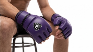 ถุงมือฝึกซ้อม MMA Dumela International EVO สีม่วง หนังแท้ ระบายอากาศได้ดี บรรจุภัณฑ์แบบกำหนดเอง คุณภาพสูง ป้องกันได้ทุกฤดู - Product Image 4