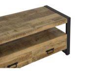 Meuble TV rustique en bois massif fait main, console de rangement pour salon d'appartement