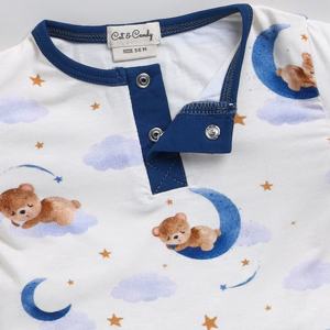 Body de manga larga de elastano de bambú orgánico de calidad superior ropa interior de bebé con estampado de ensueño - Product Image 3