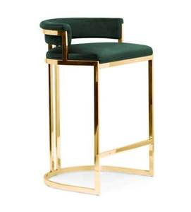 Elegante Taburete de Bar Moderno con Estructura de Hierro, Silla Alta para Cafetería, Tapizada en Cuero, para Uso en Interiores y Exteriores, Modelo METAL WAVE 90143 - Product Image 4