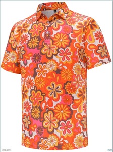 Polo à manches courtes pour homme, imprimé numérique motif palmier, vêtement décontracté, respirant, en polyester tissé, coupe classique - Product Image 5