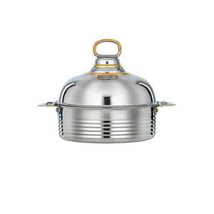 Olla de lujo con tapa de cúpula dorada y base de malla negra para buffet, calentador de alimentos, cacerola redonda para servir platos calientes - Product Image 2