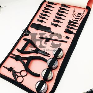 ชุดอุปกรณ์ต่อผมสีชมพูอ่อน HOOPER COMPANY รุ่นใหม่ล่าสุด กรรไกร ที่ติดเทป คีม แหวนสแตนเลสสีดำ สำหรับใช้งานเชิงพาณิชย์ - Product Image 5