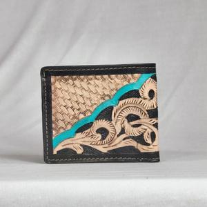 Portefeuille en cuir véritable fait main avec gaufrage serpent, fermeture pliante vintage, portefeuille court quotidien pour homme - Product Image 2