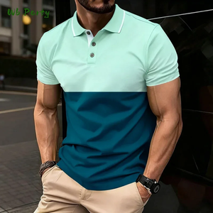 Summer Men's Casual Short Sleeve for Shirt Breathable Quick Dry Polyester/Cotton <b>Canvas</b> Fabric Sporty Collar Design - Product Image 2