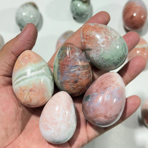 Huevo de Jaspe Unicornio Natural Tallado y Pulido, Piedra Curativa para Reiki, Meditación, Feng Shui y Decoración del Hogar - Product Image 1