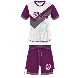 Conjunto de Uniforme de Rugby de Manga Corta en Color Borgoña, Blanco y Gris, Jersey de Rugby con Cuello Redondo y Estampado Gráfico, Pantalones Cortos con Cordón, Ropa Deportiva para Equipo - Product Image 1