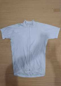 Maillot de cyclisme blanc à fermeture éclair intégrale, manches courtes, respirant, léger, en polyester, imprimé, ourlet élastique avant, pour la route, unisexe, adulte - Product Image 1