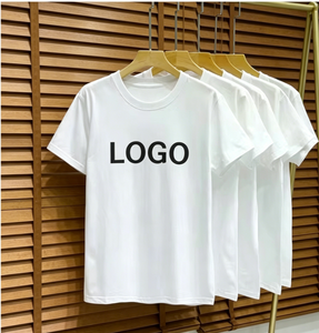 T-shirt à manches courtes en coton 200g pour homme et femme, couleur unie noir et blanc, logo personnalisé - Product Image 4