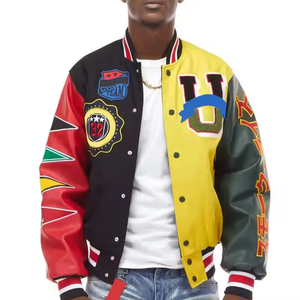 Veste universitaire sur mesure OEM avec col montant et broderie chenille du logo personnalisé – Veste universitaire streetwear à prix abordable - Product Image 1