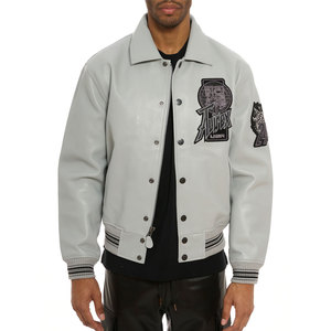 Chaqueta de Motociclista Avirex para Hombre, Personalizable, de Cuero Genuino, Corte Slim, Transpirable, con Parche Frontal Bordado, Estilo Urbano - Product Image 4