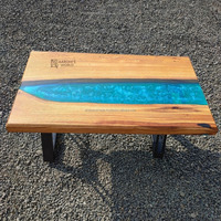 Nouvelle table basse traditionnelle en bois de mangue avec collection de meubles de salon de cuisine en résine époxy comprend une table de lampe à usage domestique