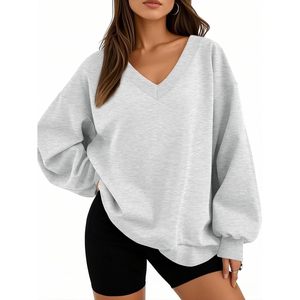 เสื้อฮู้ดไหมพิมพ์ลายแฟชั่นฤดูใบไม้ร่วงปี 2025 ทรงโอเวอร์ไซส์ คอวี ทรงหลวม สไตล์ลำลอง สำหรับวัยรุ่นหญิง - Product Image 4