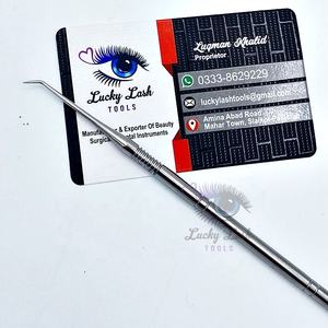 Outils de levage de cils à pointe unique de la meilleure qualité, pince à épiler en argent poli avec pointe inclinée, marque privée personnalisable - Product Image 4