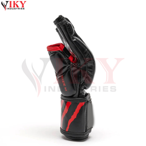 Gants de MMA de protection des mains, qualité supérieure, modèle le plus récent, noir et rouge, avec protection des poignets, pour grappling, sparring et boxe - Product Image 3