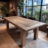 Table à manger en bois de manguier, meubles en bois massif faits à la main, design moderne et élégant, utilisation commerciale pour restaurants et hôtels, usine OEM/ODM
