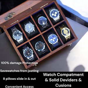 AHTE MANUEXPO UR-065 Wooden Watch Box <b>Storage</b> Jewelry Case Timepiece Display Luxury Indian Rosewood Organizer Handmade <b>Cushions</b> - Product Image 3
