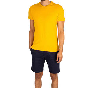 T-shirt jaune personnalisé pour homme |   Chemise à manches courtes en moutarde de qualité supérieure |   Haut à col rond streetwear |   Entraînement en salle de sport en gros |   100% 200g Blanc - Product Image 5