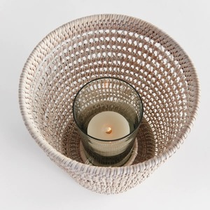 Elegante Portavelas de Ratán para Decoración Festiva, Decoración de Mesa, Dormitorio y Comedor, Iluminación Ambiental Romántica, Adorno Decorativo - Product Image 5