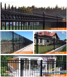 Panel de Cerca Metálica con Recubrimiento de Polvo Negro, Doble Punta en Forma de Lanza, Puerta de Seguridad, Valla de Seguridad Moderna y Duradera para Exteriores - Product Image 6