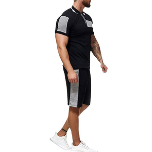 Ensemble de survêtement de sport pour hommes, personnalisé, avec polo demi-zip à manches courtes et short de jogging, collection été, vente en gros - Product Image 2