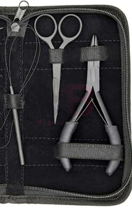 Kit d'outils professionnels pour extensions de cheveux en acier inoxydable avec aiguille à crochet, vente en gros, avec étiquette personnalisée - Product Image 6