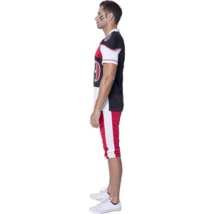 Ensemble uniforme de football américain pour hommes, col en v, manches courtes, pantalon en Polyester anti-humidité, imprimé géométrique, numéro 23 - Product Image 5