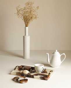 <b>Epoxy</b> Resin & Natural Acacia Wood Serving Tray with Premium Brushed Gold Metal Handles for <b>Coffee</b> <b>Table</b>, Breakfast, Tea, Snacks - Product Image 3