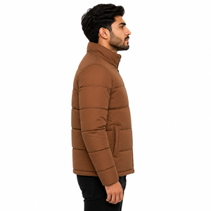 Blousons d'hiver matelassés pour hommes en gros – Blouson rembourré entièrement zippé à col montant, vêtement d'extérieur chaud – Fabricant et fournisseur OEM sur mesure - Product Image 3