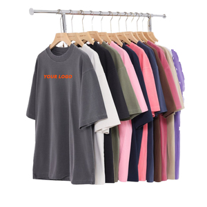Drop Shoulder Short Sleeves Solid Color O Neck Hip Hop Oversized T Shirt Breathable Casual Outer Sports Summer Cotton <b>TShirts</b> - Product Image 2