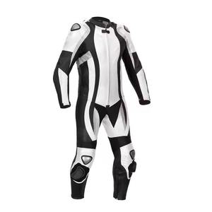 Traje de Motociclismo de Cuero de Manga Larga para Hombre, Resistente al Viento, Negro y Blanco, de una Pieza, Equipo de Protección para Todas las Estaciones - Product Image 2