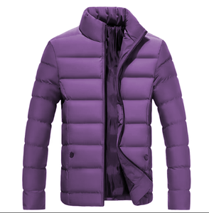 Zipper Front Puffer Jacket Men Stylish <b>Thick</b> Padded <b>Winter</b> Outerwear Trendy Casual Warm Lightweight Travel <b>Coat</b> - Product Image 5