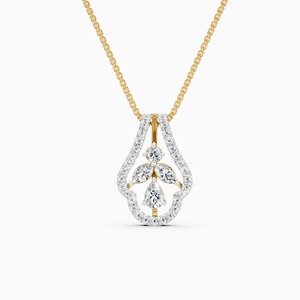 <b>Elevate</b> Your Style With 0.59 Ct Lab Grown Diamond Floral Pendant In 9K Yellow White And Rose Gold - Product Image 3