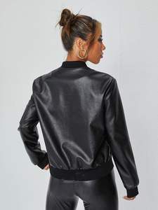 Chaqueta de Cuero para Mujer de Diseño, Prenda Exterior de Moda Premium, Ropa Casual Elegante, Cómoda, Duradera, Tejida y Transpirable - Product Image 2