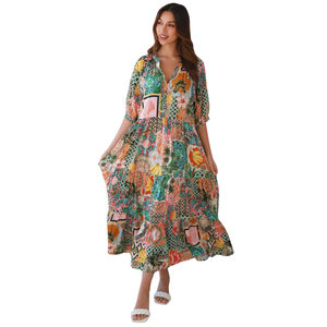 Vestido Largo Estampado Floral para Mujer, Estilo Resort - Product Image 3