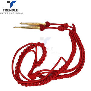 Wholesale Customized Cotton/Nylon <b>Fabric</b> Gold Silver <b>Red</b> Wire Tip Uniform Shoulder Cord High Quality Aiguillette - Product Image 2