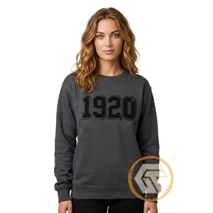 GREEK TREASURES Sudadera Personalizada Bordada al por Mayor para Mujeres de la Hermandad Zeta Phi Beta, de Algodón y Felpa, Transpirable, con Cuello Redondo - Product Image 1