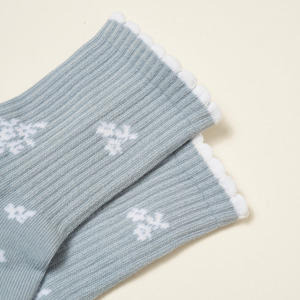 <b>Custom</b> Logo Non Slip Pilates <b>Socks</b> Breathable Cotton Blend <b>Grip</b> Yoga Crew <b>Socks</b> for Indoor Workouts - Product Image 2