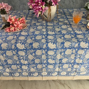 Indian Handmade Premium Quality Eco-friendly Printed Floral Pattern Cotton <b>Table</b> <b>Cover</b> Modern Style Customizable for Wedding Use - Product Image 1