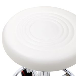 Adjustable Round Salon <b>Stool</b> <b>with</b> White Anti-Rust Chair <b>Back</b> and Line Features - Product Image 5