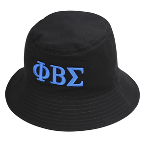 Phi Beta Sigma Black <b>Reversible</b> <b>Bucket</b> <b>Hat</b> Royal Blue Embroidered Fraternity Casual Cotton Summer <b>Hat</b> - Product Image 1