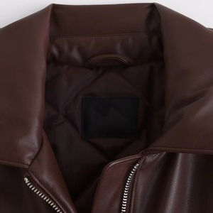 Chaqueta de Cuero Genuino de Piel de Vaca para Mujer, Estilo Motero, para Invierno - Product Image 6